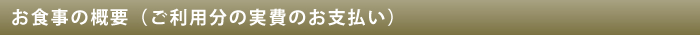 お食事の概要（ご利用分の実費のお支払い）