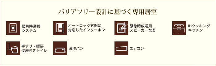 バリアフリー設計に基づく専用居室