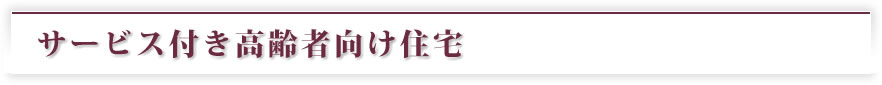 サービス付き高齢者向け住宅